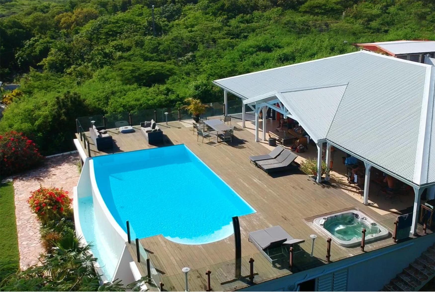 Villa Deluxe L'Hacienda Villa Vue Mer 180 Piscine Jacuzzi Proche Plage Marina Golf Pointe Des Chateaux Et Casino Jardin Clos Voyage Durable แซงต์-ฟรองซัวส์ ห้อง รูปภาพ